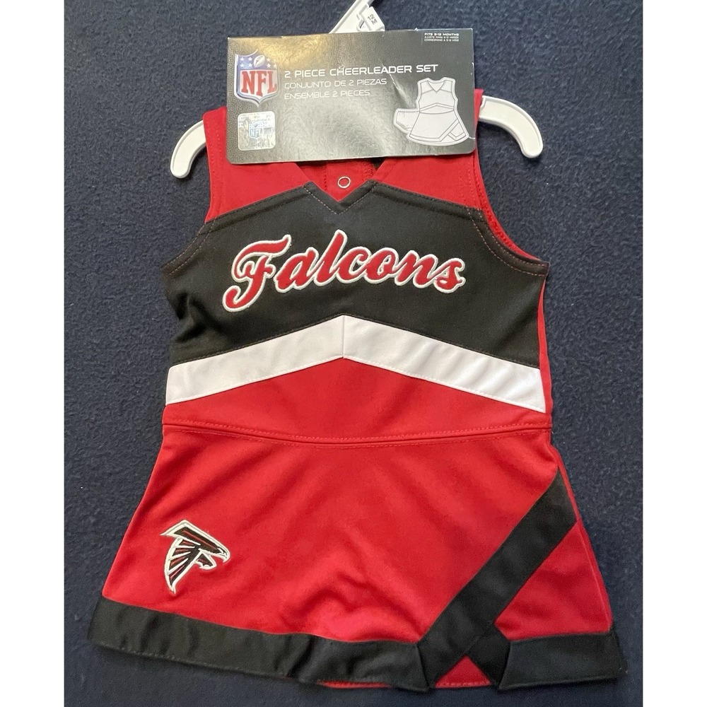 NFL Atlanta Falcons Girls 2-Piece Red Black Cheerleader Uniform Size 9 12 Month